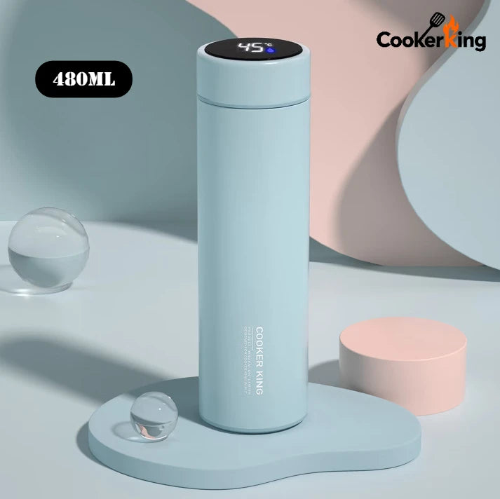 COOKER KING 480ml Smart Thermos Cup 316stainless Steel+PP Temperature Display Thermos Cup Waterbottle Office Business Meeting