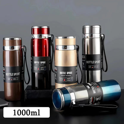 1L Thermal Water Bottle Vacuum Flasks Stainless Steel Thermos Bottle Keep Cold and Hot Water Bottle Thermos for Water Tea Coffee