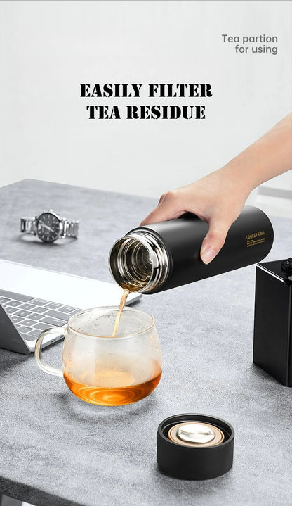 COOKER KING 480ml Smart Thermos Cup 316stainless Steel+PP Temperature Display Thermos Cup Waterbottle Office Business Meeting