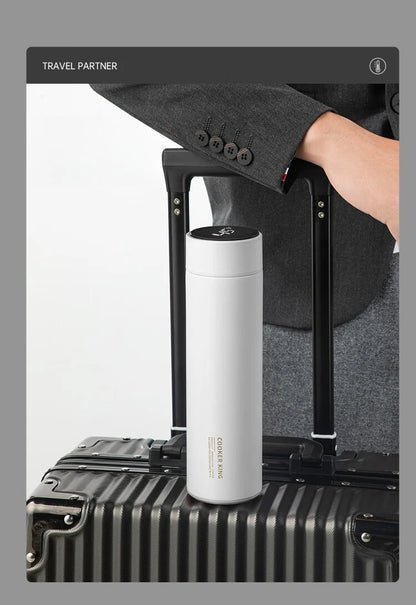 COOKER KING 480ml Smart Thermos Cup 316stainless Steel+PP Temperature Display Thermos Cup Waterbottle Office Business Meeting
