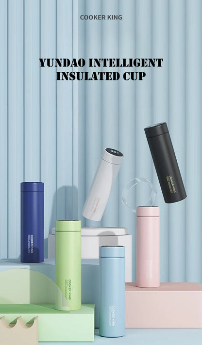 COOKER KING 480ml Smart Thermos Cup 316stainless Steel+PP Temperature Display Thermos Cup Waterbottle Office Business Meeting