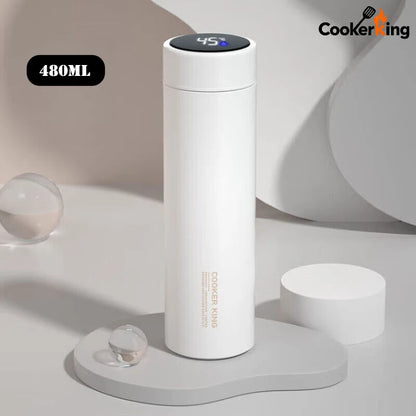 COOKER KING 480ml Smart Thermos Cup 316stainless Steel+PP Temperature Display Thermos Cup Waterbottle Office Business Meeting