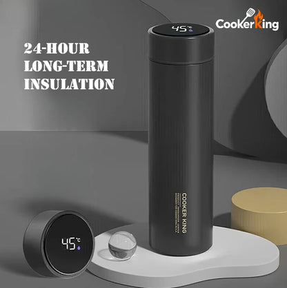 COOKER KING 480ml Smart Thermos Cup 316stainless Steel+PP Temperature Display Thermos Cup Waterbottle Office Business Meeting