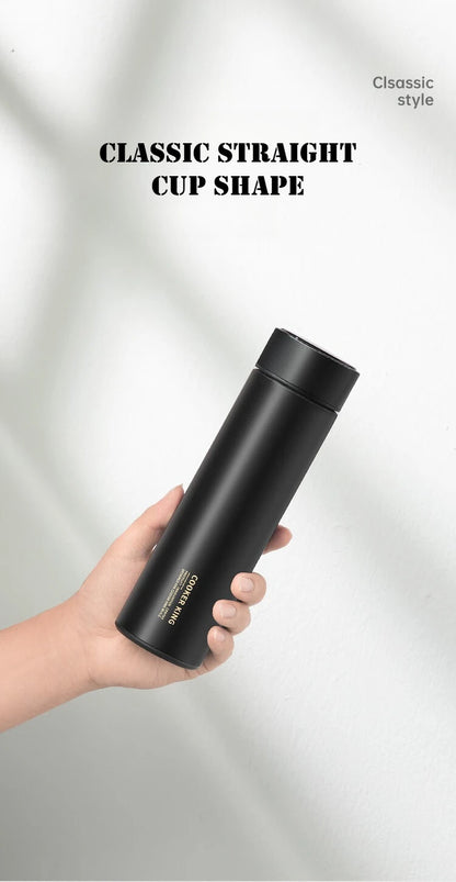 COOKER KING 480ml Smart Thermos Cup 316stainless Steel+PP Temperature Display Thermos Cup Waterbottle Office Business Meeting