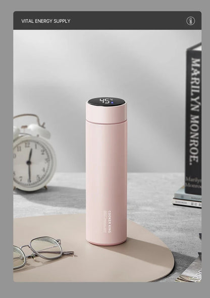 COOKER KING 480ml Smart Thermos Cup 316stainless Steel+PP Temperature Display Thermos Cup Waterbottle Office Business Meeting