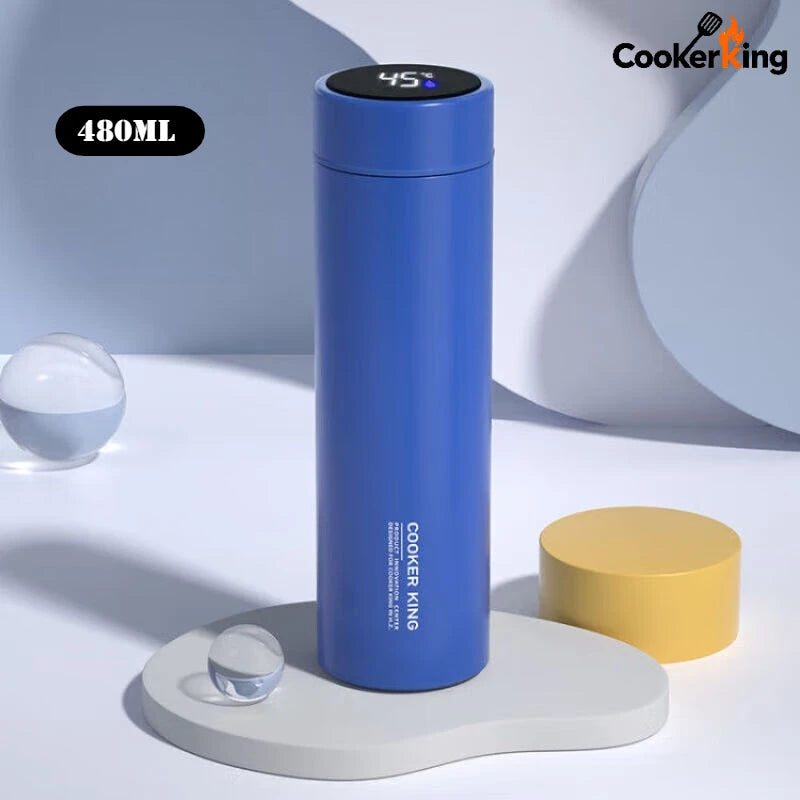 COOKER KING 480ml Smart Thermos Cup 316stainless Steel+PP Temperature Display Thermos Cup Waterbottle Office Business Meeting