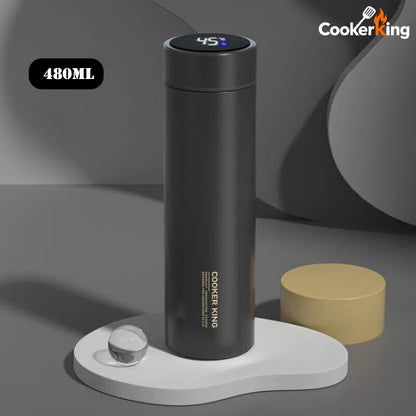 COOKER KING 480ml Smart Thermos Cup 316stainless Steel+PP Temperature Display Thermos Cup Waterbottle Office Business Meeting