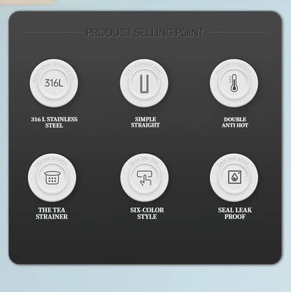 COOKER KING 480ml Smart Thermos Cup 316stainless Steel+PP Temperature Display Thermos Cup Waterbottle Office Business Meeting