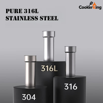 COOKER KING 480ml Smart Thermos Cup 316stainless Steel+PP Temperature Display Thermos Cup Waterbottle Office Business Meeting