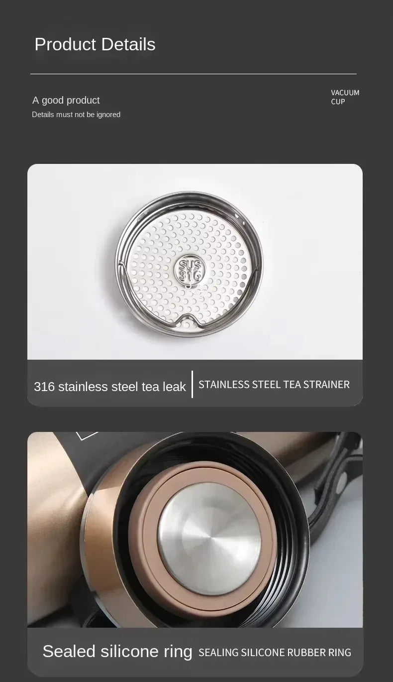 1L Thermal Water Bottle Vacuum Flasks Stainless Steel Thermos Bottle Keep Cold and Hot Water Bottle Thermos for Water Tea Coffee